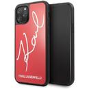 Husa Karl Lagerfeld Husa Signature Glitter iPhone 11 Pro Max Rosu