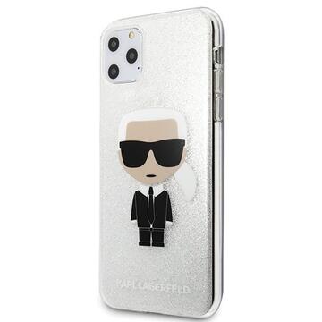 Husa Karl Lagerfeld Husa Glitter Ikonik iPhone 11 Pro Max Argintiu