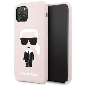 Husa Karl Lagerfeld Husa Silicon Ikonik iPhone 11 Pro Roz Deschis