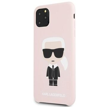 Husa Karl Lagerfeld Husa Silicon Ikonik iPhone 11 Pro Max Roz Deschis