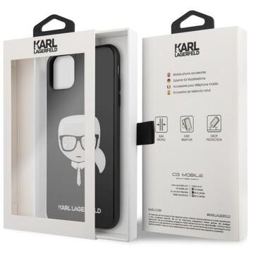 Husa Karl Lagerfeld Husa Ikonik Glitter Karl's Head iPhone 11 Pro Max Negru