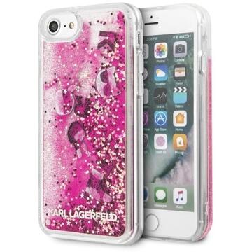 Husa Karl Lagerfeld Husa Glitter Floating Hearts iPhone SE 2020 / 8 / 7 Roz