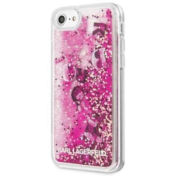 Husa Karl Lagerfeld Husa Glitter Floating Hearts iPhone SE 2020 / 8 / 7 Roz