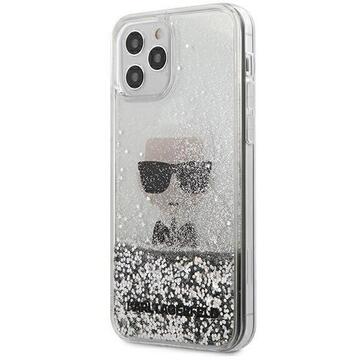 Husa Karl Lagerfeld Husa Ikonik Liquid Glitter iPhone 12 Pro Max Argintiu