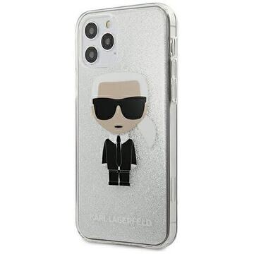 Husa Karl Lagerfeld Husa Glitter Ikonik iPhone 12 / 12 Pro Argintiu