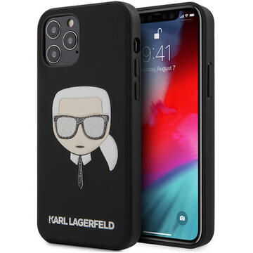 Husa Karl Lagerfeld Husa Silicon Karl's Head iPhone 12 / 12 Pro Negru