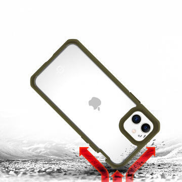 Husa IT Skins Husa Hybrid Solid iPhone 11 Kaki &amp; Transparent (antishock)