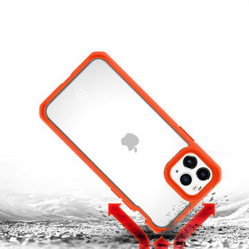 Husa IT Skins Husa Hybrid Solid iPhone 11 Pro Max Plain Coral &amp; Transparent (antishock)