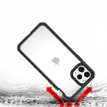 Husa IT Skins Husa Hybrid Solid iPhone 11 Pro Max Pink &amp; Transparent (antishock)