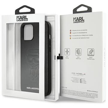 Husa Karl Lagerfeld Husa Ikonik Outline iPhone 12 Pro Max Negru