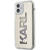Husa Karl Lagerfeld Husa Mirror Liquid Glitter iPhone 12 Mini Argintiu (logo Karl)