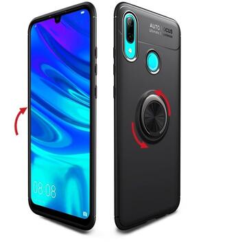 Husa Lenuo Husa Shockproof TPU Huawei P Smart (2019) Black Red (suport ring)