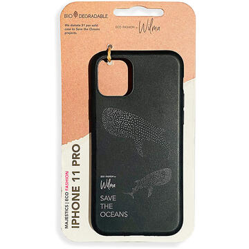 Husa Wilma Carcasa Save the Ocean iPhone 11 Pro Black (material biodegradabil)