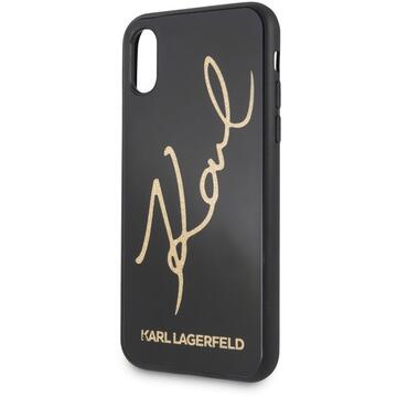 Husa Karl Lagerfeld Husa Signature Glitter iPhone X / XS Negru