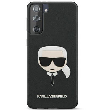Husa Karl Lagerfeld Husa Saffiano Ikonik Karl's Head Samsung Galaxy S21 Plus G996 Negru