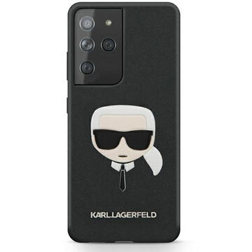 Husa Karl Lagerfeld Husa Saffiano Ikonik Karl's Head Samsung Galaxy S21 Ultra G998 Negru