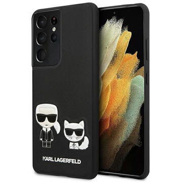 Husa Karl Lagerfeld Husa Ikonik Karl &amp; Choupette Samsung Galaxy S21 Ultra G998 Negru