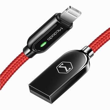 Mcdodo Cablu Auto Disconnect Lightning Red (1.2m, max 2A, led indicator)-T.Verde 0.1 lei/buc