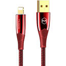 Mcdodo Cablu Shark Series Lightning Red (1.2m, 3A, led indicator, impletitura nylon)-T.Verde 0.1 lei/buc