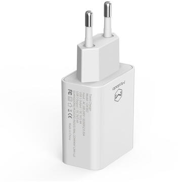 Incarcator de retea Mcdodo Incarcator Retea 2.4A Dual USB White cu cablu Type-C 1m (plug EU)-T.Verde 0.1 lei/buc
