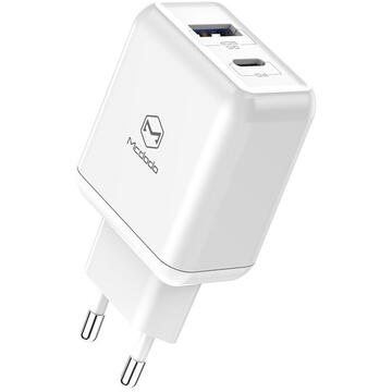 Incarcator de retea Mcdodo Incarcator Retea Fast Charge Dual USB PD/QC Smart Series White 18W