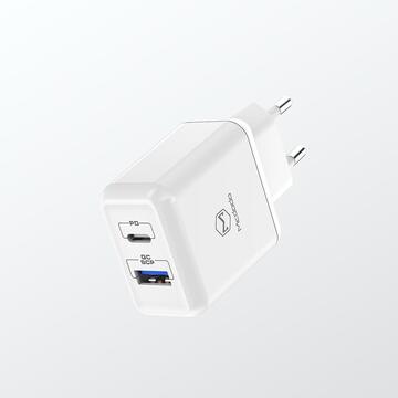 Incarcator de retea Mcdodo Incarcator Retea Fast Charge Dual USB PD/QC Smart Series White 18W