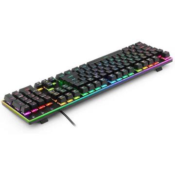 Tastatura Tastatura gaming mecanica Redragon Ratri iluminare RGB neagra switch-uri negre