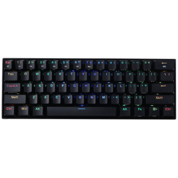 Tastatura Redragon Bluetooth si cu fir gaming mecanica Draconic neagra iluminare RGB