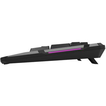 Tastatura DeLux K9600 iluminare RGB neagra