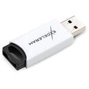 Memorie USB Exceleram USB 2.0 64GB H2 alb cu negru