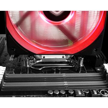 ID-Cooling Cooler procesor SE-224M iluminare rosie