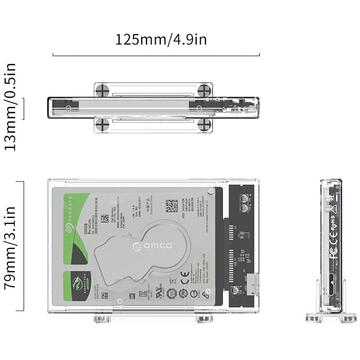 HDD Rack Rack HDD Orico 2159U3 USB 3.0 2.5â transparent