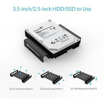 Adaptor Orico AC52535-1S HDD/SSD de la 5.25" la 1x 2.5" si 1x 3.5" negru