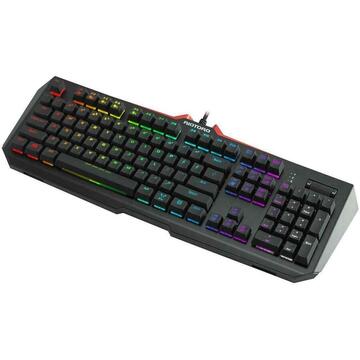 Tastatura Riotoro gaming mecanica  Ghostwriter Elite Cherry MX Silent Red neagra iluminare RGB