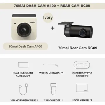 Camera video auto Xiaomi 70Mai Dash A400 plus camera spate RC09