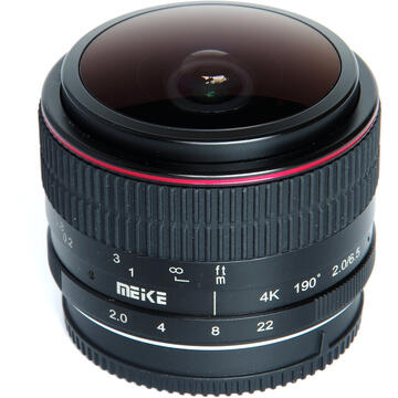 Obiectiv foto DSLR Obiectiv manual Meike 6.5mm F2.0  Fisheye pentru FujiFilm FX-mount