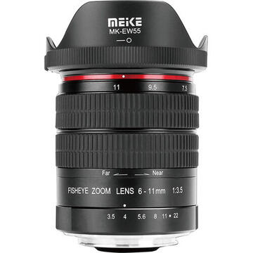 Obiectiv foto DSLR Obiectiv Manual Meike MK-6-11mm f/3.5 Fisheye Zoom pentru Nikon 1 Mount