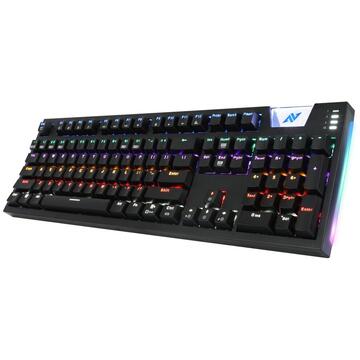 Tastatura Tastatura gaming PC Abko Hacker K660 Arc, Editie Premium, RGB Led, Impermeabila, Negru