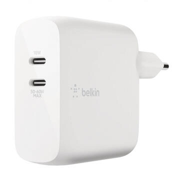 Incarcator de retea Belkin Boost, USB-C,18W/45-60W, Alb