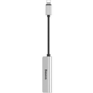 Baseus L52 Lightning Audio Adapter to Mini Jack 3.5mm and 2x Lightning (silver)
