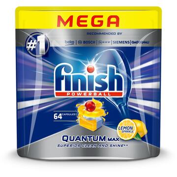 Finish Quantum Max 64 pc(s) Dishwasher detergent + rinse aid + salt Tablet