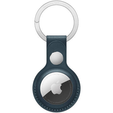 Apple Husa AirTag Original Leather Key Ring, Baltic Blue