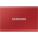 SSD Extern Samsung Portable  T7 1TB (red, USB-C 3.2 (10 Gbit / s), external)