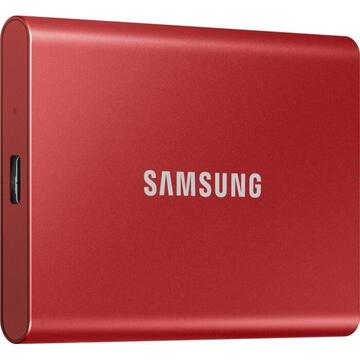 SSD Extern Samsung Portable  T7 2TB (red, USB-C 3.2 (10 Gbit / s), external)