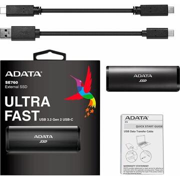 SSD Extern Adata SE760 2 TB (black, USB-C 3.2 Gen 2)