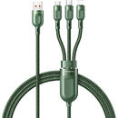 Mcdodo Cablu Super Fast Charging 3 in 1 Lightning &amp; MicroUSB &amp; Type-C Green (5A, 1.2m)