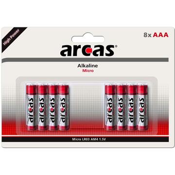 ARCAS Alkaline 1.5V LR03/AAA 8buc