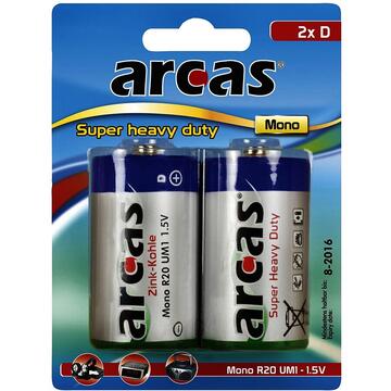 Arcas Baterie 10700220 Super Heavy Duty D size LR20 2buc