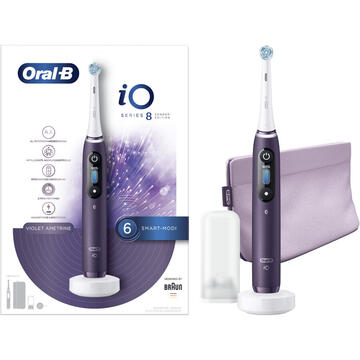 Braun Periuță de dinți electrică Oral-B iO Seria 8, Onix Alb cu Violet