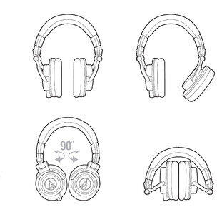 Casti AUDIO-TECHNICA Audio Technica ATH-M50X Headphones, Over-Ear, Wireless, Black